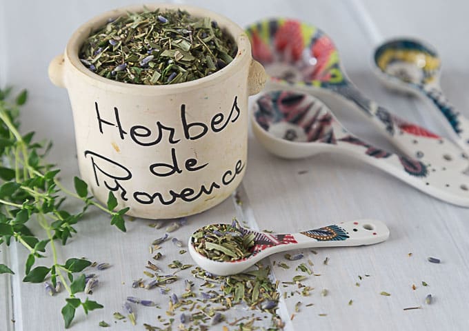 Make your own herbs de provence or "herbes de provence" for my French friends. A fabulous aromatic blend of herbs and you can make your own custom blend like I do. I prefer oregano, parsley, thyme, tarragon and lavender. You can also add savory and marjoram too. | ethnicspoon.com